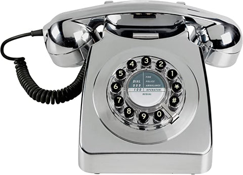 Wild and Wolf Retro Classic Telephone - Silver