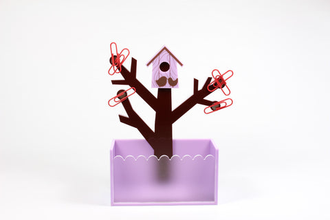 Ging 5 Name card + clip holder (Purple)
