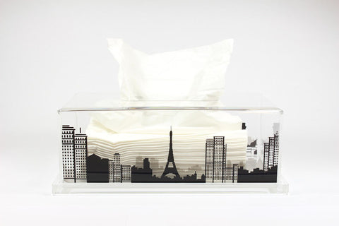 Tissue Box Paris (Clear Base)