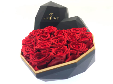 Lequint  Preserved Flowers| Everlasting Rose - RED ROSE IN BLACK BOX