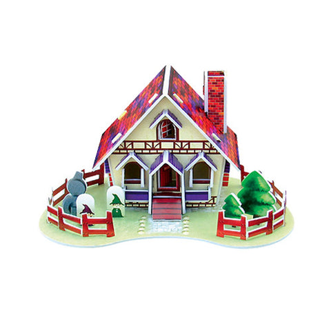 3D Puzzle - House Card (Red)
