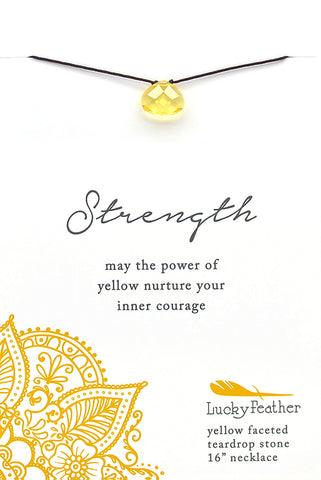 Lucky Feather Color Power Necklace - Yellow