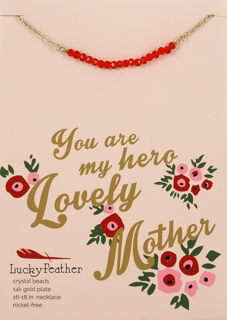 Lucky Feather You are my hero Lovely Mother Necklace
