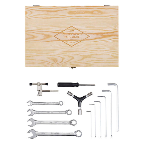 Bicycle Tool Kit In Wooden Box (16 Pcs)