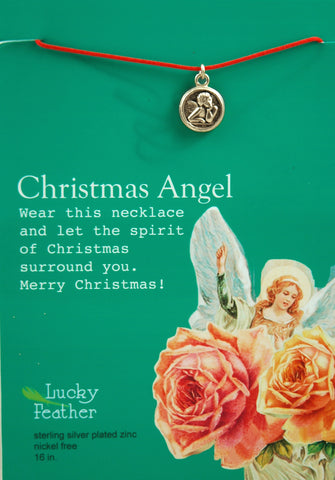 Lucky Feather Christmas Angel Necklace