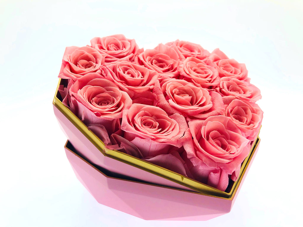 Lequint  Preserved Flowers| Everlasting Rose - PINK ROSES IN PINK BOX