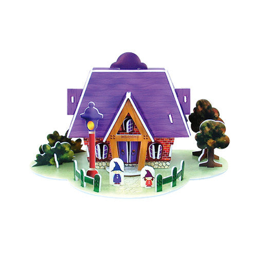3D Puzzle - House Card (Purple)