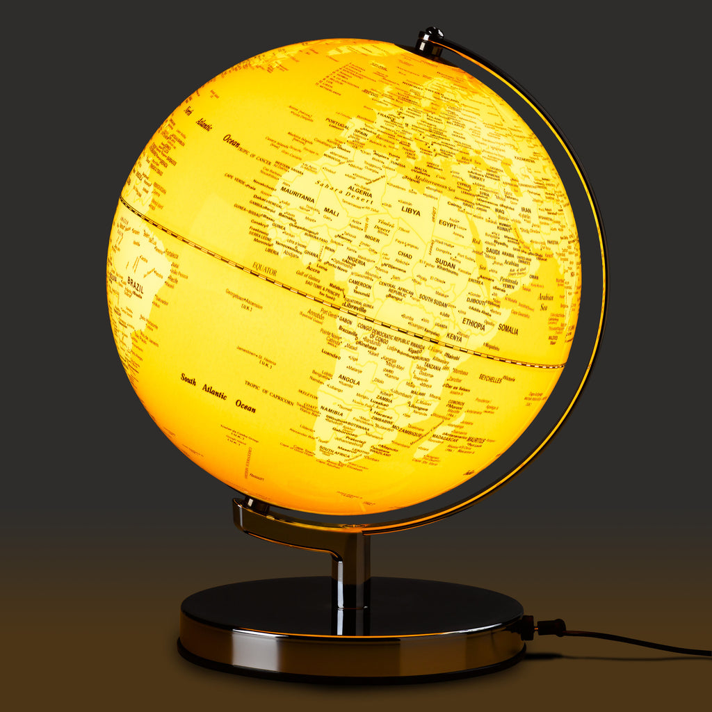 Wild & Wolf Light Up 10" Globe in Mustard Yellow